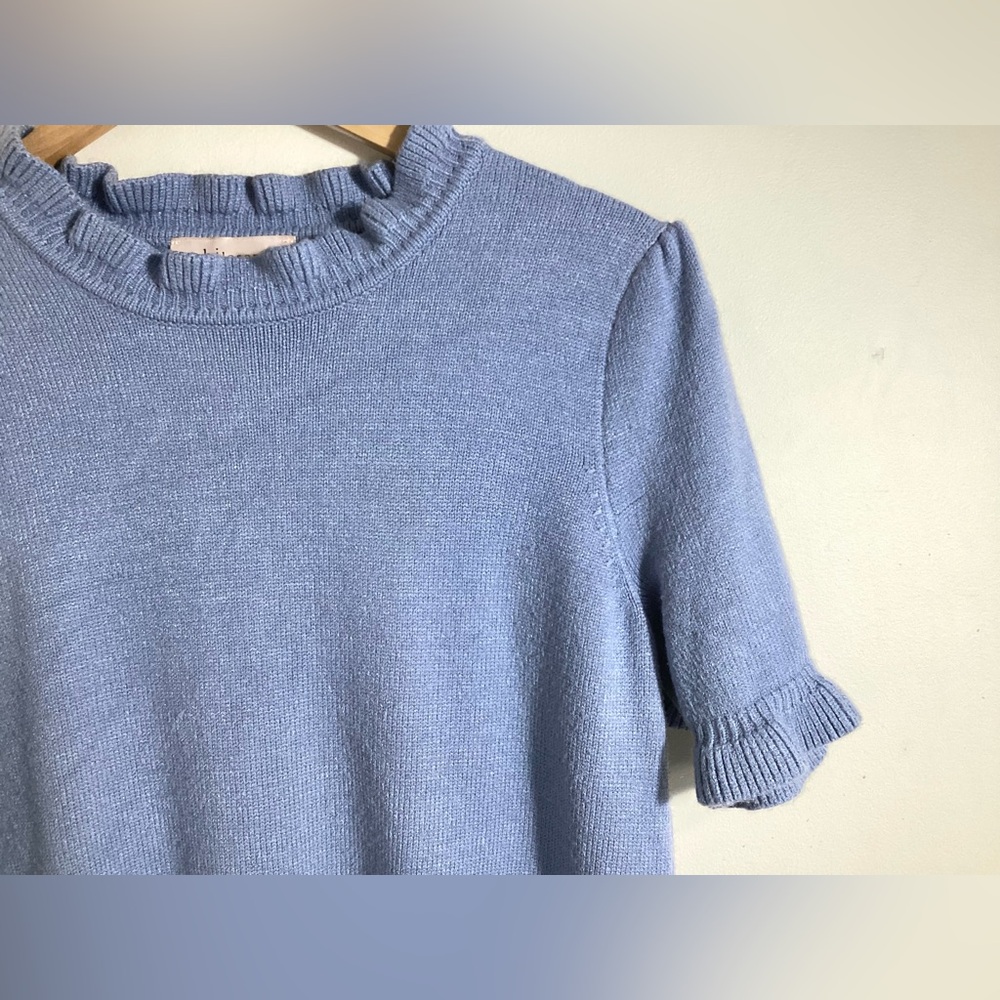 Philosophy Light Blue Ruffle Sweater - Picture 4 of 10